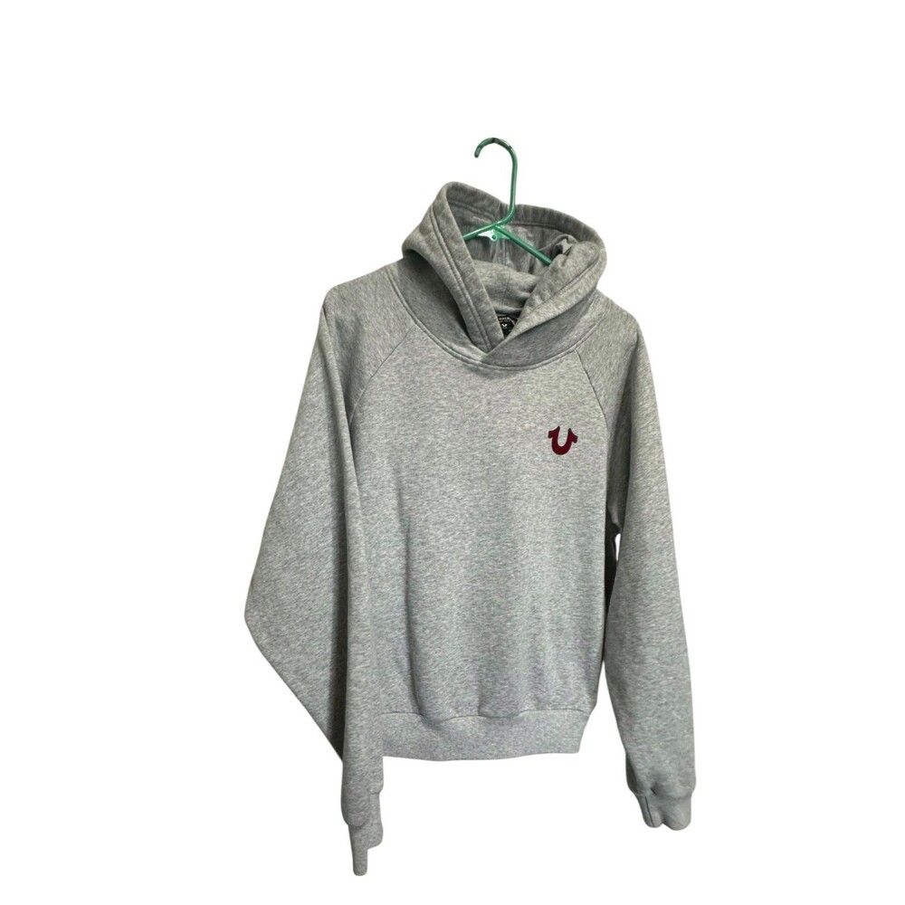 True Religion Pullover Hoodie Mens Size SP Gray Buddah Back Logo Guitar